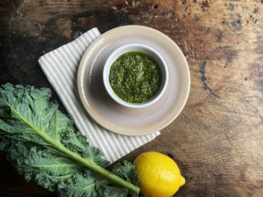 Kale Stem, Pumpkin Seed Pesto