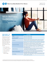 NM Adult wellness guidelines